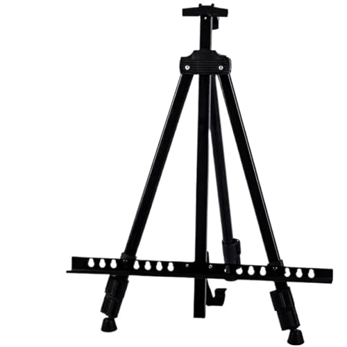 LSNNMU Kunst Staffeleiständer 160 cm Höhe, tragbarer, schrumpfbarer Zeichenbrettständer, Metallstaffelei, faltbares Stativ, höhenverstellbar, Künstlerbedarf, Skizzenwerkzeuge(Black) von LSNNMU