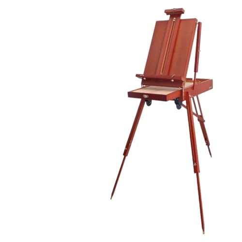 LSNNMU Kunst Staffeleiständer Buche Holz Skizzieren Staffeleien Tragbare Holzstab Ölgemälde Skizze Malerei Rahmen Staffeleien for Zeichnung Kunst Skizze(Walnut with bar) von LSNNMU