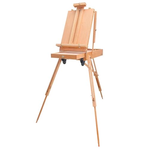 LSNNMU Kunst Staffeleiständer Buche Holz Skizzieren Staffeleien Tragbare Holzstab Ölgemälde Skizze Malerei Rahmen Staffeleien for Zeichnung Kunst Skizze(Wood with bar) von LSNNMU