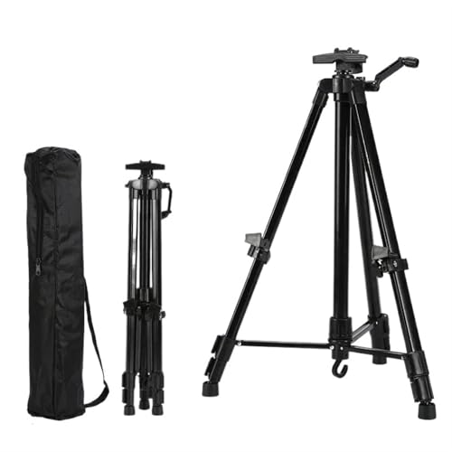 LSNNMU Kunst Staffeleiständer Faltbarer Reise-Aluminiumlegierungs-justierbarer tragbarer Skizzen-Staffelei-Ständer aus Metall for den Innen- und Außenbereich for Künstlermalerei(Metal Black A) von LSNNMU
