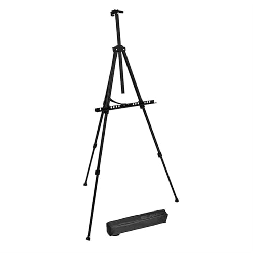 LSNNMU Kunst Staffeleiständer Schwarze Kunst-Staffelei, Staffelei for Hochzeiten, verstellbar, tragbar, Metall-Malständer, Kunst-Zeichnungs-Skizzen-Stativ von LSNNMU