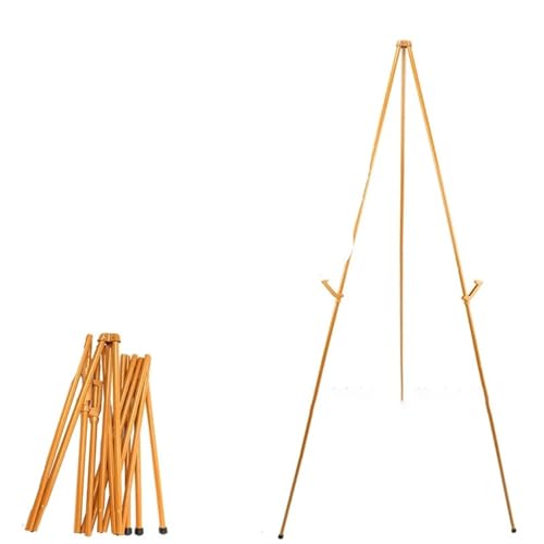 LSNNMU Kunst Staffeleiständer Stativ-Ausstellungsstand, Kunst-Malerei-Staffelei, Gemälde-Kunst-Staffelei, Fotorahmen, Kunsttafel, einfach zusammenklappbares Holzbrett, Leinwand-Poster(Golden) von LSNNMU