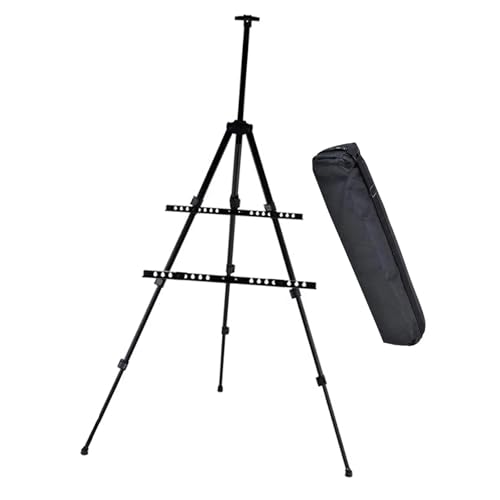 LSNNMU Kunst Staffeleiständer Stativ-Feld-Staffelei for Ausstellungszwecke, Stabiler Kunst-Malerei-Staffelei-Ständer for die Tischplatte, auf der Bodenmalerei-Zeichnungen angezeigt Werden(Black) von LSNNMU