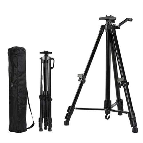 LSNNMU Kunst Staffeleiständer Tragbare Metall-Skizzen-Staffelei, Ständer, 50–150 cm, verstellbar, faltbar, Reise-Aluminiumlegierung for Outdoor-Malerei, Künstler, Kunstbedarf(Black Material Iron) von LSNNMU