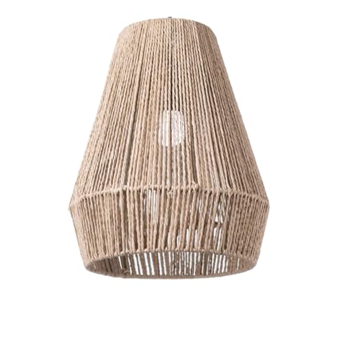 LSNNMU Lampenschirm Moderne gewebte Leuchten, Hängelampe, handgewebter Rattan-Korbschirm for Küche, Esszimmer, Flur(Brown) von LSNNMU