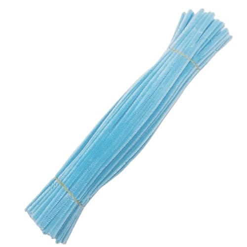 LSNNMU Pfeifenreiniger 200 Stück Plüschstäbchen, Bunte Chenille-Stiele, Rohr, Plüschstiel, Draht, Twist-Stick, Streifen, DIY-Handwerk, Lernspielzeug(Blue) von LSNNMU