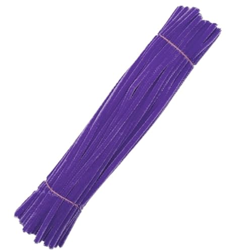 LSNNMU Pfeifenreiniger 200 Stück Plüschstäbchen, Bunte Chenille-Stiele, Rohr, Plüschstiel, Draht, Twist-Stick, Streifen, DIY-Handwerk, Lernspielzeug(Deep Purple) von LSNNMU
