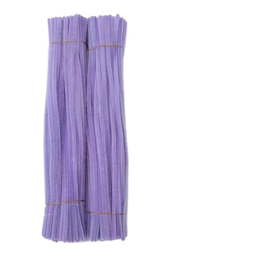 LSNNMU Pfeifenreiniger 200 Stück Plüschstäbchen, Bunte Chenille-Stiele, Rohr, Plüschstiel, Draht, Twist-Stick, Streifen, DIY-Handwerk, Lernspielzeug(Purple) von LSNNMU