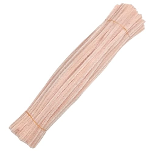 LSNNMU Pfeifenreiniger 200 stücke Plüsch Stick Twisting Bar Chenille Vorbauten Draht Rohr for Kinder Spielzeug DIY Streifen Kreative Handwerk Filz Drähte(Beige) von LSNNMU