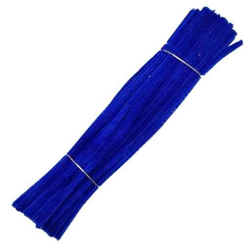 LSNNMU Pfeifenreiniger 200 stücke Plüsch Stick Twisting Bar Chenille Vorbauten Draht Rohr for Kinder Spielzeug DIY Streifen Kreative Handwerk Filz Drähte(Deep Blue) von LSNNMU