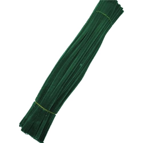LSNNMU Pfeifenreiniger 200 stücke Plüsch Stick Twisting Bar Chenille Vorbauten Draht Rohr for Kinder Spielzeug DIY Streifen Kreative Handwerk Filz Drähte(Deep Green) von LSNNMU