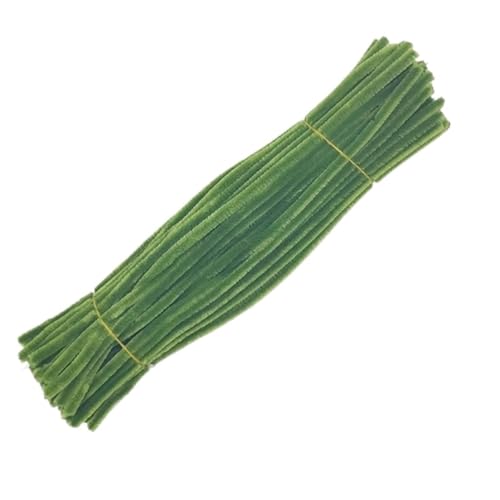 LSNNMU Pfeifenreiniger 200 stücke Plüsch Stick Twisting Bar Chenille Vorbauten Draht Rohr for Kinder Spielzeug DIY Streifen Kreative Handwerk Filz Drähte(GreenA) von LSNNMU