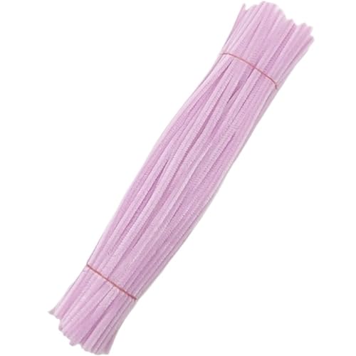 LSNNMU Pfeifenreiniger 200 stücke Plüsch Stick Twisting Bar Chenille Vorbauten Draht Rohr for Kinder Spielzeug DIY Streifen Kreative Handwerk Filz Drähte(Light Purple) von LSNNMU