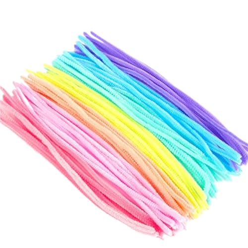 LSNNMU Pfeifenreiniger 200 stücke Plüsch Stick Twisting Bar Chenille Vorbauten Draht Rohr for Kinder Spielzeug DIY Streifen Kreative Handwerk Filz Drähte(Mix Color A) von LSNNMU