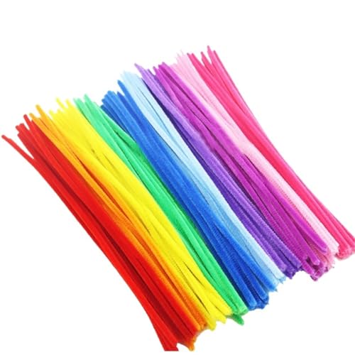 LSNNMU Pfeifenreiniger 200 stücke Plüsch Stick Twisting Bar Chenille Vorbauten Draht Rohr for Kinder Spielzeug DIY Streifen Kreative Handwerk Filz Drähte(Mix Color B) von LSNNMU