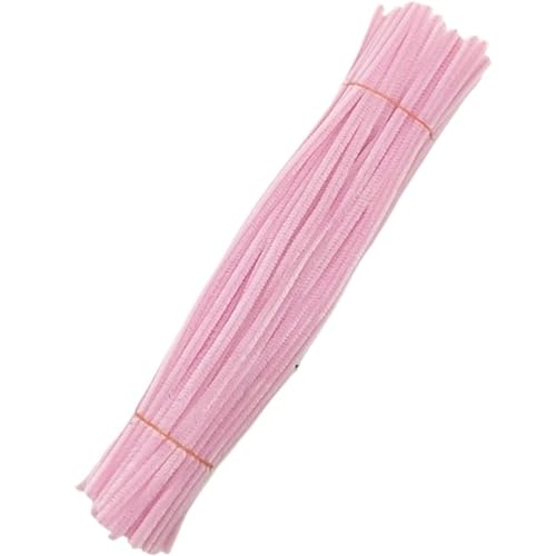 LSNNMU Pfeifenreiniger 200 stücke Plüsch Stick Twisting Bar Chenille Vorbauten Draht Rohr for Kinder Spielzeug DIY Streifen Kreative Handwerk Filz Drähte(Pink) von LSNNMU