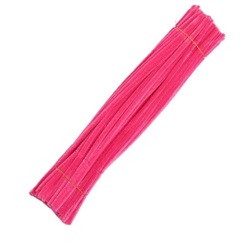 LSNNMU Pfeifenreiniger 200 stücke Plüsch Stick Twisting Bar Chenille Vorbauten Draht Rohr for Kinder Spielzeug DIY Streifen Kreative Handwerk Filz Drähte(Pink red) von LSNNMU