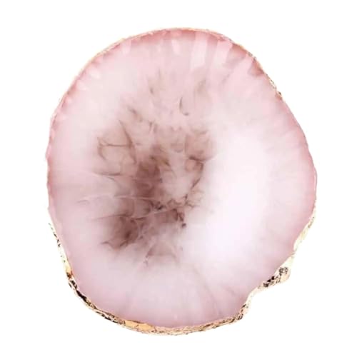 LSNNMU Trinket Dish Schmuckschale aus Kunstharz, Schmuck, Halskette, Ring, Ohrringe, Präsentationsplatte, Tablett, Halter, Schale, Organizer, Schmuckverpackung(Grey Pink) von LSNNMU