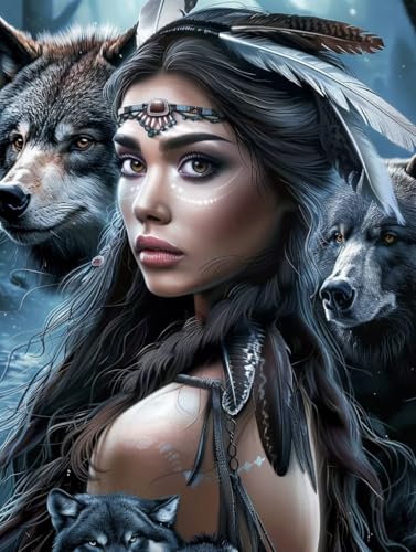 Diamond Painting Frau, 5D Diamond Painting Erwachsene Wolf, DIY Stickerei Kreuzstich Sets, Full Drill Diamant Bastelset Erwachsene, Mosaikherstellung, Aesthetic für Deko Wohnzimmer, 100x130 cm 0-8098 Diamond Painting Frau, 5D Diamond Painting Erwachsene Wolf, DIY Stickerei Kreuzstich Sets, Full Drill Diamant Bastelset Erwachsene, Mosaikherstellung, Aesthetic für Deko Wohnzimmer, 100x130 cm 0-8098 von LSPKKYOU