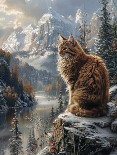 Diamond Painting Katze, 5D Diamond Painting Erwachsene Landschaft, DIY Stickerei Kreuzstich Sets, Full Drill Diamant Bastelset Erwachsene, Mosaikherstellung, Aesthetic für Zimmer Deko, 60X80 cm 5-2695 Diamond Painting Katze, 5D Diamond Painting Erwachsene Landschaft, DIY Stickerei Kreuzstich Sets, Full Drill Diamant Bastelset Erwachsene, Mosaikherstellung, Aesthetic für Zimmer Deko, 60X80 cm 5-2695 von LSPKKYOU
