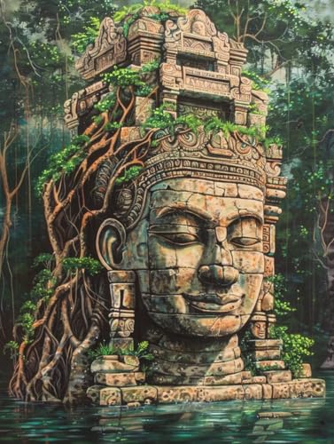 Diamond Painting Zen, 5D Diamond Painting Erwachsene Anlage, DIY Stickerei Kreuzstich Sets, Full Drill Diamant Bastelset Erwachsene, Mosaikherstellung, Aesthetic für Deko Wohnzimmer, 40X50 cm R-6713 von LSPKKYOU
