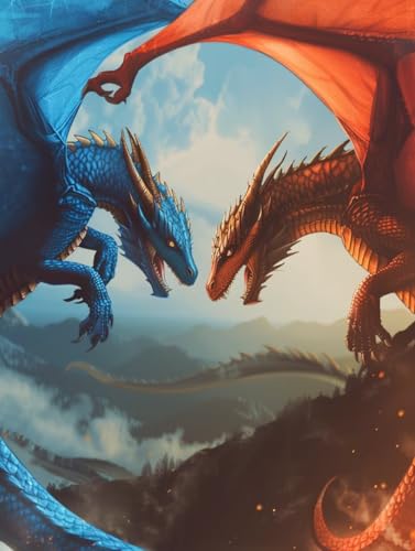 LSPKKYOU Diamond Painting Erwachsene Drachen, Diamond Painting bilder Tier, Diy Mosaikherstellung Bastelset Erwachsene, Full Drill Stickerei Kreuzstich Sets für Zimmer Deko, Geschenke 30x40 cm 9-1046 von LSPKKYOU