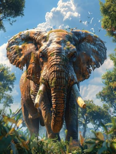 LSPKKYOU Malen Nach Zahlen Erwachsene Elefant, Malen Nach Zahlen Landschaft, Paint by Numbers DIY Handgemalt Ölgemälde Kit Mit 3 Pinsel und Acrylfarbe, Deko Wohnzimmer und Zimmer Deko 60x80 cm 1-2426 LSPKKYOU Malen Nach Zahlen Erwachsene Elefant, Malen Nach Zahlen Landschaft, Paint by Numbers DIY Handgemalt Ölgemälde Kit Mit 3 Pinsel und Acrylfarbe, Deko Wohnzimmer und Zimmer Deko 60x80 cm 1-2426 von LSPKKYOU