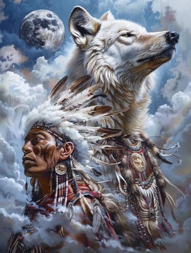 LSPKKYOU Malen Nach Zahlen Erwachsene Indianer Malen Nach Zahlen, Paint by Numbers Adult Wolf, DIY Set Erwachsene Handgemalt Ölgemälde mit Pinseln und Acrylfarben, für Deko Wohnzimmer 40x50 cm 3-9229 LSPKKYOU Malen Nach Zahlen Erwachsene Indianer Malen Nach Zahlen, Paint by Numbers Adult Wolf, DIY Set Erwachsene Handgemalt Ölgemälde mit Pinseln und Acrylfarben, für Deko Wohnzimmer 40x50 cm 3-9229 von LSPKKYOU