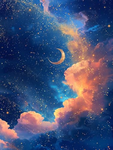 LSPKKYOU Malen Nach Zahlen Erwachsene Mond, Malen Nach Zahlen Sternenhimmel, Paint by Numbers DIY Handgemalt Ölgemälde Kit Mit 3 Pinsel und Acrylfarbe, Deko Wohnzimmer und Zimmer Deko 60x70 cm 6-7859 LSPKKYOU Malen Nach Zahlen Erwachsene Mond, Malen Nach Zahlen Sternenhimmel, Paint by Numbers DIY Handgemalt Ölgemälde Kit Mit 3 Pinsel und Acrylfarbe, Deko Wohnzimmer und Zimmer Deko 60x70 cm 6-7859 von LSPKKYOU