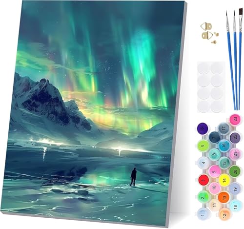 Malen Nach Zahlen Erwachsene Aurora, Malen Nach Zahlen Landschaft, DIY Set Erwachsene Mit 3 Pinseln und Acrylfarbe Knitterfreie Leinwand, Paint by Numbers für Deko Wohnzimmer Geschenke 90x120cm 1-7604 Malen Nach Zahlen Erwachsene Aurora, Malen Nach Zahlen Landschaft, DIY Set Erwachsene Mit 3 Pinseln und Acrylfarbe Knitterfreie Leinwand, Paint by Numbers für Deko Wohnzimmer Geschenke 90x120cm 1-7604 von LSPKKYOU