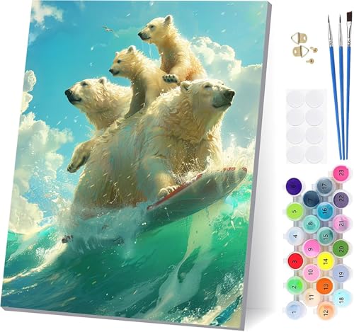 Malen Nach Zahlen Erwachsene BäR, Malen Nach Zahlen Ozean, DIY Set Erwachsene Mit 3 Pinseln und Acrylfarbe Knitterfreie Leinwand, Paint by Numbers für Deko Wohnzimmer und Wanddeko 50x65cm A-5352 Malen Nach Zahlen Erwachsene BäR, Malen Nach Zahlen Ozean, DIY Set Erwachsene Mit 3 Pinseln und Acrylfarbe Knitterfreie Leinwand, Paint by Numbers für Deko Wohnzimmer und Wanddeko 50x65cm A-5352 von LSPKKYOU