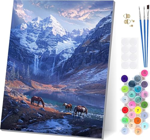 Malen Nach Zahlen Erwachsene Berg, Malen Nach Zahlen Horse, DIY Set Erwachsene Mit 3 Pinseln und Acrylfarbe Knitterfreie Leinwand, Paint by Numbers für Deko Wohnzimmer und Wanddeko 100x130cm D-5474 Malen Nach Zahlen Erwachsene Berg, Malen Nach Zahlen Horse, DIY Set Erwachsene Mit 3 Pinseln und Acrylfarbe Knitterfreie Leinwand, Paint by Numbers für Deko Wohnzimmer und Wanddeko 100x130cm D-5474 von LSPKKYOU