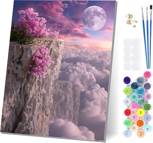 Malen Nach Zahlen Erwachsene Blume, Malen Nach Zahlen Mond, DIY Set Erwachsene Mit 3 Pinseln und Acrylfarbe Knitterfreie Leinwand, Paint by Numbers für Deko Wohnzimmer und Wanddeko 60x80cm 7-3079 Malen Nach Zahlen Erwachsene Blume, Malen Nach Zahlen Mond, DIY Set Erwachsene Mit 3 Pinseln und Acrylfarbe Knitterfreie Leinwand, Paint by Numbers für Deko Wohnzimmer und Wanddeko 60x80cm 7-3079 von LSPKKYOU
