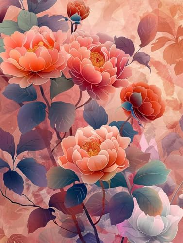 Malen Nach Zahlen Erwachsene Blume Malen Nach Zahlen, Paint by Numbers Adult Pflanzen, DIY Set Erwachsene Handgemalt Ölgemälde mit Pinseln und Acrylfarben, für Deko Wohnzimmer 100x135 cm H-4098 von LSPKKYOU