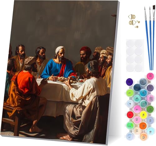 Malen Nach Zahlen Erwachsene Das Letzte Abendmahl, Malen Nach Zahlen Mann, DIY Set Erwachsene Mit 3 Pinseln und Acrylfarbe Knitterfreie Leinwand, Paint by Numbers für Deko Wohnzimmer 70x95cm 4-7200 Malen Nach Zahlen Erwachsene Das Letzte Abendmahl, Malen Nach Zahlen Mann, DIY Set Erwachsene Mit 3 Pinseln und Acrylfarbe Knitterfreie Leinwand, Paint by Numbers für Deko Wohnzimmer 70x95cm 4-7200 von LSPKKYOU