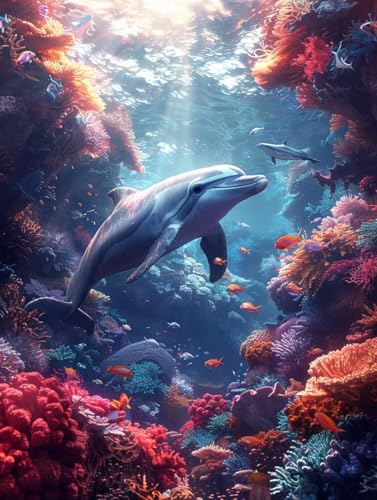 Malen Nach Zahlen Erwachsene Delphin, Malen Nach Zahlen Unterwasserwelt, Paint by Numbers DIY Handgemalt Ölgemälde Kit Mit 3 Pinsel und Acrylfarbe, Deko Wohnzimmer und Zimmer Deko 100x135 cm I-2536 Malen Nach Zahlen Erwachsene Delphin, Malen Nach Zahlen Unterwasserwelt, Paint by Numbers DIY Handgemalt Ölgemälde Kit Mit 3 Pinsel und Acrylfarbe, Deko Wohnzimmer und Zimmer Deko 100x135 cm I-2536 von LSPKKYOU