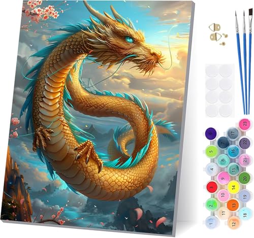 Malen Nach Zahlen Erwachsene Drachen, Malen Nach Zahlen Blume, DIY Set Erwachsene Mit 3 Pinseln und Acrylfarbe Knitterfreie Leinwand, Paint by Numbers für Deko Wohnzimmer und Wanddeko 100x130cm 8-2597 Malen Nach Zahlen Erwachsene Drachen, Malen Nach Zahlen Blume, DIY Set Erwachsene Mit 3 Pinseln und Acrylfarbe Knitterfreie Leinwand, Paint by Numbers für Deko Wohnzimmer und Wanddeko 100x130cm 8-2597 von LSPKKYOU