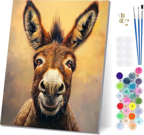 Malen Nach Zahlen Erwachsene Esel, Malen Nach Zahlen Tier, DIY Set Erwachsene Mit 3 Pinseln und Acrylfarbe Knitterfreie Leinwand, Paint by Numbers für Deko Wohnzimmer und Wanddeko 100x130cm V-9957 Malen Nach Zahlen Erwachsene Esel, Malen Nach Zahlen Tier, DIY Set Erwachsene Mit 3 Pinseln und Acrylfarbe Knitterfreie Leinwand, Paint by Numbers für Deko Wohnzimmer und Wanddeko 100x130cm V-9957 von LSPKKYOU