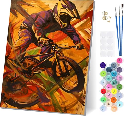Malen Nach Zahlen Erwachsene Fahrrad, Malen Nach Zahlen Rider, DIY Set Erwachsene Mit 3 Pinseln und Acrylfarbe Knitterfreie Leinwand, Paint by Numbers für Deko Wohnzimmer und Wanddeko 100x135cm I-4737 Malen Nach Zahlen Erwachsene Fahrrad, Malen Nach Zahlen Rider, DIY Set Erwachsene Mit 3 Pinseln und Acrylfarbe Knitterfreie Leinwand, Paint by Numbers für Deko Wohnzimmer und Wanddeko 100x135cm I-4737 von LSPKKYOU