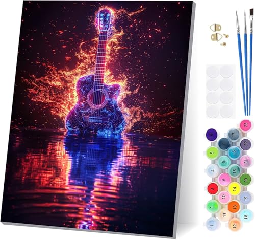 Malen Nach Zahlen Erwachsene Gitarre, Malen Nach Zahlen Flamme, DIY Set Erwachsene Mit 3 Pinseln und Acrylfarbe Knitterfreie Leinwand, Paint by Numbers für Deko Wohnzimmer Geschenke 100x130cm 2-2507 Malen Nach Zahlen Erwachsene Gitarre, Malen Nach Zahlen Flamme, DIY Set Erwachsene Mit 3 Pinseln und Acrylfarbe Knitterfreie Leinwand, Paint by Numbers für Deko Wohnzimmer Geschenke 100x130cm 2-2507 von LSPKKYOU