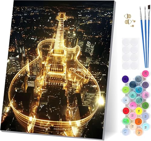 Malen Nach Zahlen Erwachsene Gitarre, Malen Nach Zahlen Stadt, DIY Set Erwachsene Mit 3 Pinseln und Acrylfarbe Knitterfreie Leinwand, Paint by Numbers für Deko Wohnzimmer und Wanddeko 90x120cm 7-9677 Malen Nach Zahlen Erwachsene Gitarre, Malen Nach Zahlen Stadt, DIY Set Erwachsene Mit 3 Pinseln und Acrylfarbe Knitterfreie Leinwand, Paint by Numbers für Deko Wohnzimmer und Wanddeko 90x120cm 7-9677 von LSPKKYOU