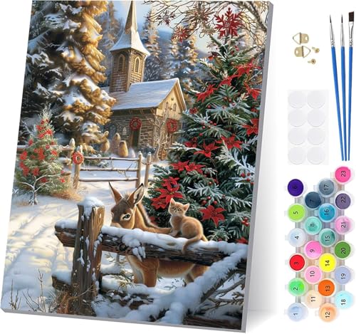 Malen Nach Zahlen Erwachsene HäUser, Malen Nach Zahlen Schneeszene, DIY Set Erwachsene Mit 3 Pinseln und Acrylfarbe Knitterfreie Leinwand, Paint by Numbers für Deko Wohnzimmer Geschenke 60x80cm R-5939 Malen Nach Zahlen Erwachsene HäUser, Malen Nach Zahlen Schneeszene, DIY Set Erwachsene Mit 3 Pinseln und Acrylfarbe Knitterfreie Leinwand, Paint by Numbers für Deko Wohnzimmer Geschenke 60x80cm R-5939 von LSPKKYOU
