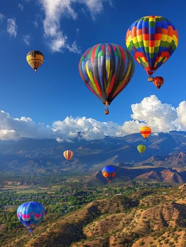 Malen Nach Zahlen Erwachsene HeißLuftballon, Malen Nach Zahlen Landschaft, Paint by Numbers DIY Handgemalt Ölgemälde Kit Mit 3 Pinsel und Acrylfarbe, Deko Wohnzimmer und Zimmer Deko 100x135 cm Y-3034 von LSPKKYOU