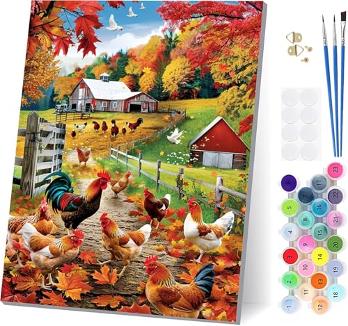 Malen Nach Zahlen Erwachsene Huhn, Malen Nach Zahlen Farm, DIY Set Erwachsene Mit 3 Pinseln und Acrylfarbe Knitterfreie Leinwand, Paint by Numbers für Deko Wohnzimmer und Wanddeko 60x80cm 3-1739 Malen Nach Zahlen Erwachsene Huhn, Malen Nach Zahlen Farm, DIY Set Erwachsene Mit 3 Pinseln und Acrylfarbe Knitterfreie Leinwand, Paint by Numbers für Deko Wohnzimmer und Wanddeko 60x80cm 3-1739 von LSPKKYOU