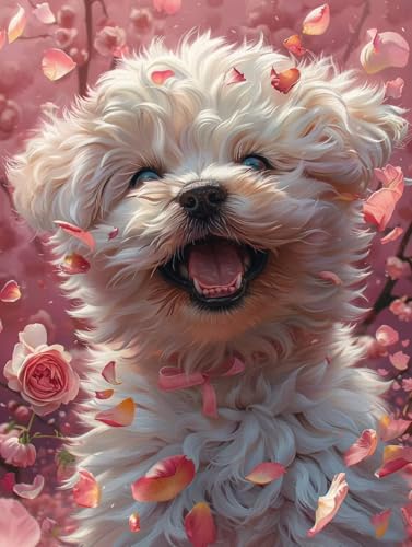 Malen Nach Zahlen Erwachsene Hund, Malen Nach Zahlen Blume, Paint by Numbers DIY Handgemalt Ölgemälde Kit Mit 3 Pinsel und Acrylfarbe, Deko Wohnzimmer und Zimmer Deko, Geschenke 80x110 cm 5-2338 Malen Nach Zahlen Erwachsene Hund, Malen Nach Zahlen Blume, Paint by Numbers DIY Handgemalt Ölgemälde Kit Mit 3 Pinsel und Acrylfarbe, Deko Wohnzimmer und Zimmer Deko, Geschenke 80x110 cm 5-2338 von LSPKKYOU