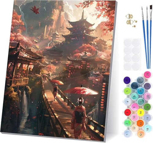 Malen Nach Zahlen Erwachsene Japanerin, Malen Nach Zahlen Architektur, DIY Set Erwachsene Mit 3 Pinseln und Acrylfarbe Knitterfreie Leinwand, Paint by Numbers für Deko Wohnzimmer 100x130cm 0-3352 Malen Nach Zahlen Erwachsene Japanerin, Malen Nach Zahlen Architektur, DIY Set Erwachsene Mit 3 Pinseln und Acrylfarbe Knitterfreie Leinwand, Paint by Numbers für Deko Wohnzimmer 100x130cm 0-3352 von LSPKKYOU