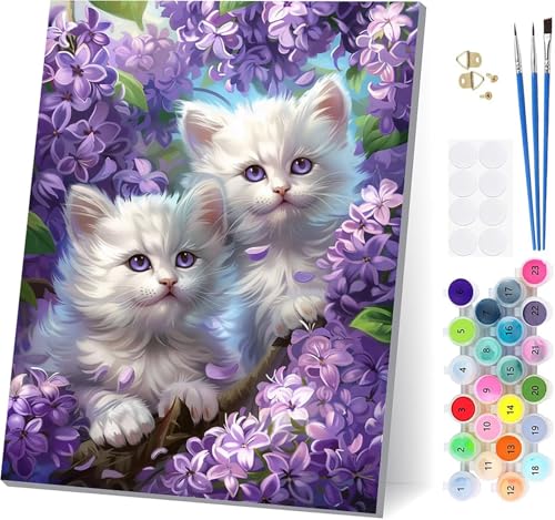 Malen Nach Zahlen Erwachsene Katze, Malen Nach Zahlen Blume, DIY Set Erwachsene Mit 3 Pinseln und Acrylfarbe Knitterfreie Leinwand, Paint by Numbers für Deko Wohnzimmer und Wanddeko 40x50cm S-3715 Malen Nach Zahlen Erwachsene Katze, Malen Nach Zahlen Blume, DIY Set Erwachsene Mit 3 Pinseln und Acrylfarbe Knitterfreie Leinwand, Paint by Numbers für Deko Wohnzimmer und Wanddeko 40x50cm S-3715 von LSPKKYOU