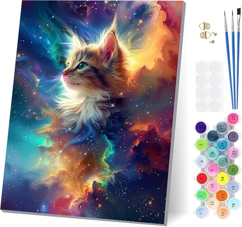Malen Nach Zahlen Erwachsene Katze, Malen Nach Zahlen Sternenhimmel, DIY Set Erwachsene Mit 3 Pinseln und Acrylfarbe Knitterfreie Leinwand, Paint by Numbers für Deko Wohnzimmer 80x110cm 5-6395 Malen Nach Zahlen Erwachsene Katze, Malen Nach Zahlen Sternenhimmel, DIY Set Erwachsene Mit 3 Pinseln und Acrylfarbe Knitterfreie Leinwand, Paint by Numbers für Deko Wohnzimmer 80x110cm 5-6395 von LSPKKYOU