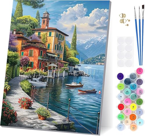 Malen Nach Zahlen Erwachsene Landschaft, Malen Nach Zahlen HäUser, DIY Set Erwachsene Mit 3 Pinseln und Acrylfarbe Knitterfreie Leinwand, Paint by Numbers für Deko Wohnzimmer Geschenke 90x120cm O-6319 Malen Nach Zahlen Erwachsene Landschaft, Malen Nach Zahlen HäUser, DIY Set Erwachsene Mit 3 Pinseln und Acrylfarbe Knitterfreie Leinwand, Paint by Numbers für Deko Wohnzimmer Geschenke 90x120cm O-6319 von LSPKKYOU