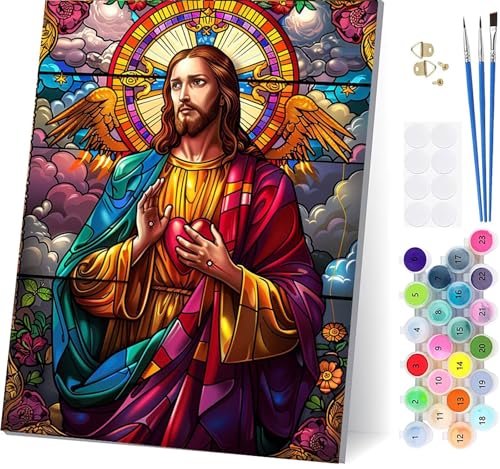 Malen Nach Zahlen Erwachsene Mann, Malen Nach Zahlen Herz, DIY Set Erwachsene Mit 3 Pinseln und Acrylfarbe Knitterfreie Leinwand, Paint by Numbers für Deko Wohnzimmer und Wanddeko 40x50cm 9-3413 von LSPKKYOU